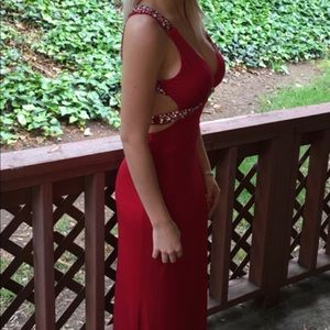 Long red formal dress from Windsor.